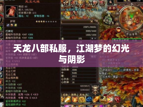 天龙八部私服，江湖梦的幻光与阴影