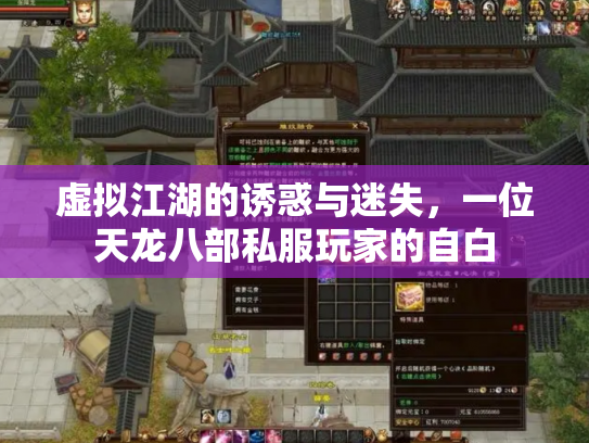 虚拟江湖的诱惑与迷失，一位天龙八部私服玩家的自白