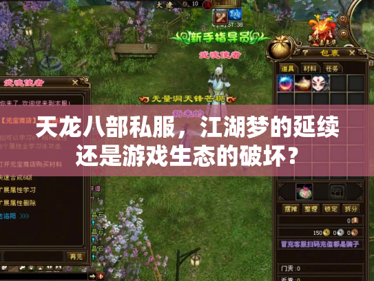 天龙八部私服，江湖梦的延续还是游戏生态的破坏？