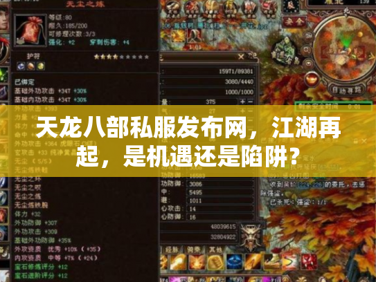 天龙八部私服发布网，江湖再起，是机遇还是陷阱？