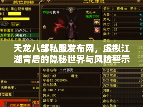 天龙八部私服发布网，虚拟江湖背后的隐秘世界与风险警示
