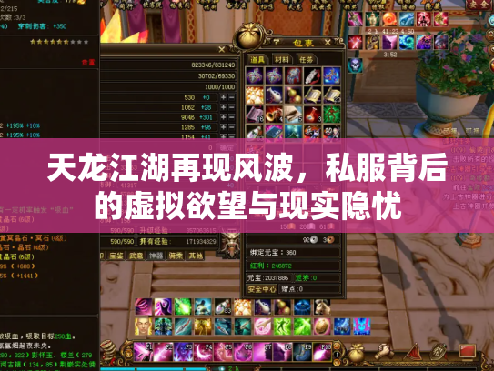 天龙江湖再现风波，私服背后的虚拟欲望与现实隐忧