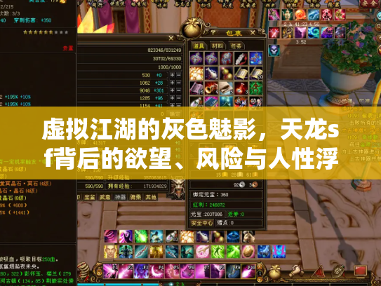 虚拟江湖的灰色魅影，天龙sf背后的欲望、风险与人性浮世绘