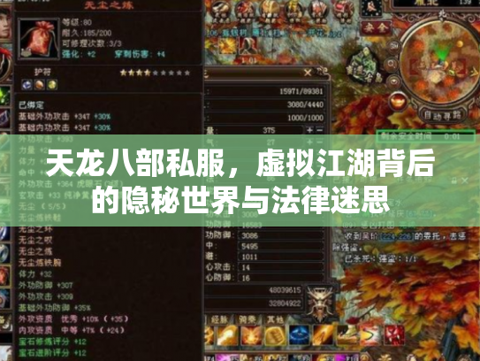 天龙八部私服，虚拟江湖背后的隐秘世界与法律迷思