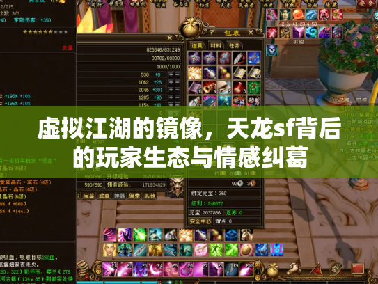 虚拟江湖的镜像，天龙sf背后的玩家生态与情感纠葛