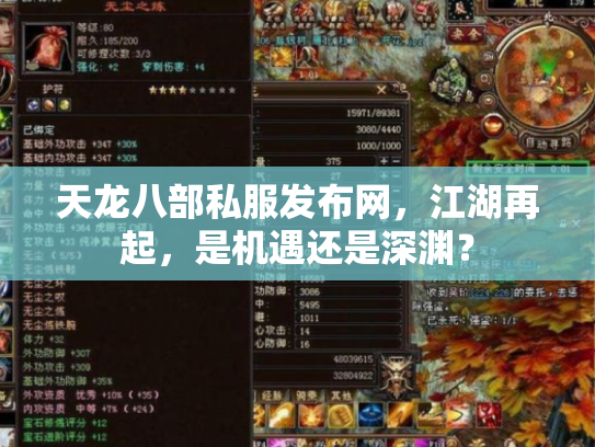 天龙八部私服发布网，江湖再起，是机遇还是深渊？