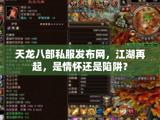 天龙八部私服发布网，江湖再起，是情怀还是陷阱？