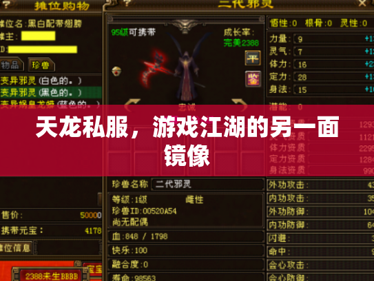 天龙私服，游戏江湖的另一面镜像