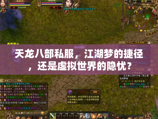 天龙八部私服，江湖梦的捷径，还是虚拟世界的隐忧？