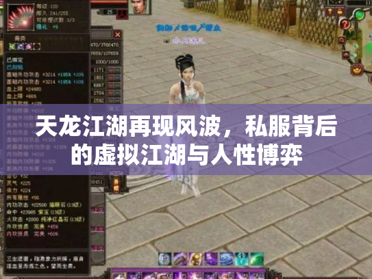 天龙江湖再现风波，私服背后的虚拟江湖与人性博弈