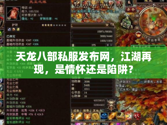 天龙八部私服发布网，江湖再现，是情怀还是陷阱？