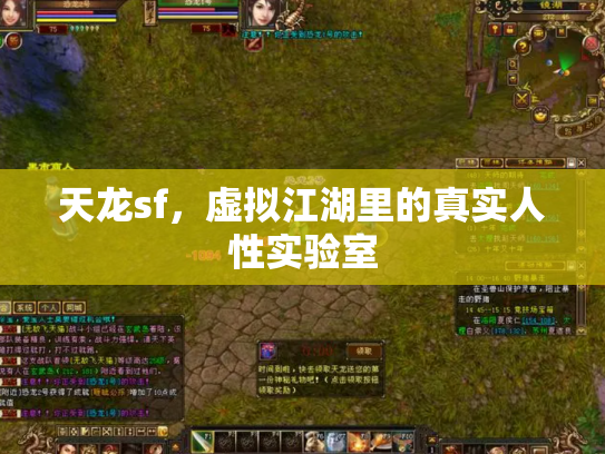 天龙sf，虚拟江湖里的真实人性实验室
