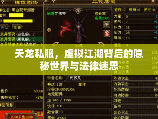 天龙私服，虚拟江湖背后的隐秘世界与法律迷思