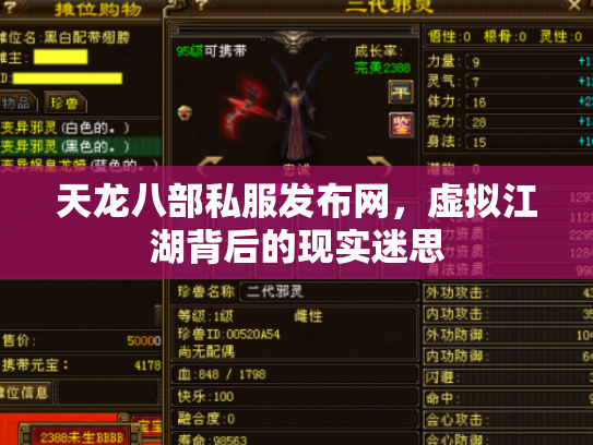 天龙八部私服发布网，虚拟江湖背后的现实迷思