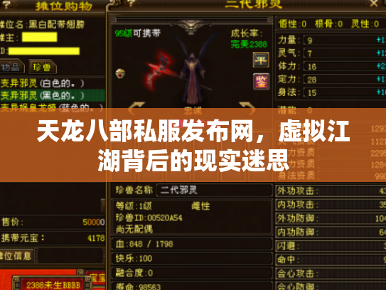 天龙八部私服发布网，虚拟江湖背后的现实迷思