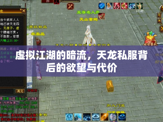 虚拟江湖的暗流，天龙私服背后的欲望与代价