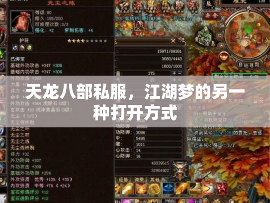 天龙八部私服，江湖梦的另一种打开方式