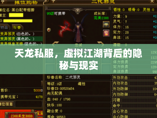 天龙私服，虚拟江湖背后的隐秘与现实
