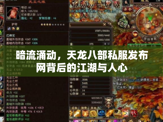 暗流涌动，天龙八部私服发布网背后的江湖与人心