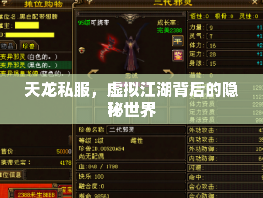 天龙私服，虚拟江湖背后的隐秘世界