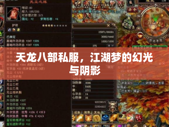 天龙八部私服，江湖梦的幻光与阴影