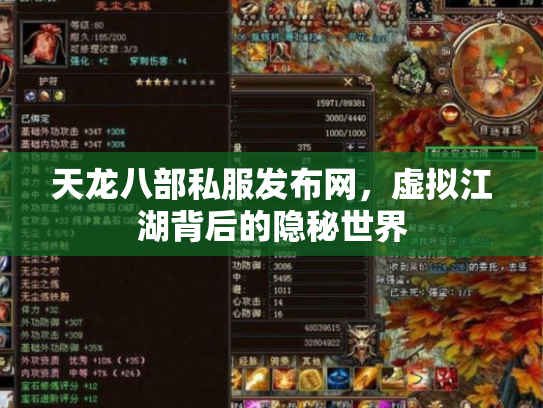 天龙八部私服发布网，虚拟江湖背后的隐秘世界