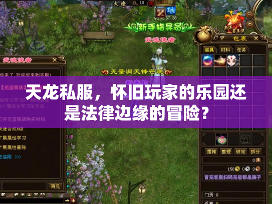 天龙私服，怀旧玩家的乐园还是法律边缘的冒险？