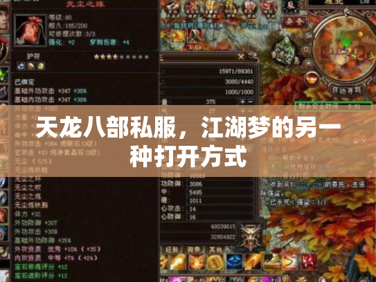 天龙八部私服，江湖梦的另一种打开方式