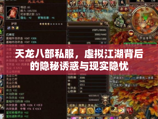 天龙八部私服，虚拟江湖背后的隐秘诱惑与现实隐忧