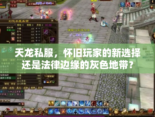 天龙私服，怀旧玩家的新选择还是法律边缘的灰色地带？