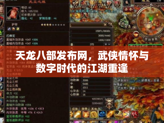 天龙八部发布网，武侠情怀与数字时代的江湖重逢