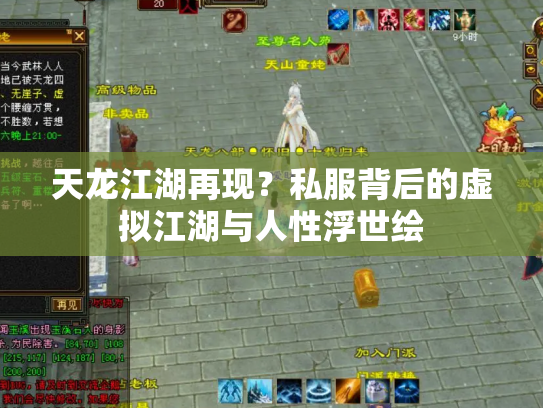 天龙江湖再现？私服背后的虚拟江湖与人性浮世绘