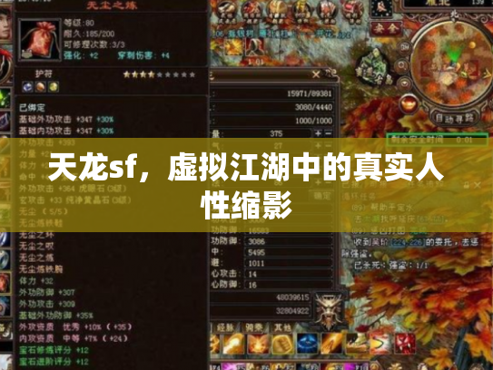 天龙sf，虚拟江湖中的真实人性缩影