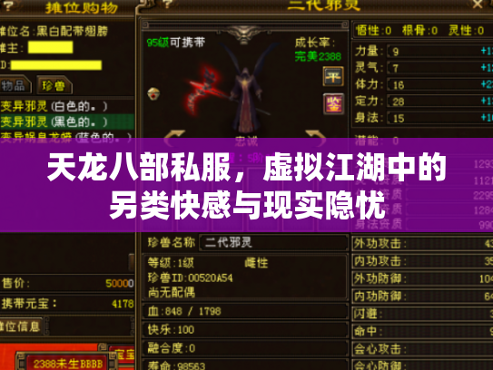 天龙八部私服，虚拟江湖中的另类快感与现实隐忧