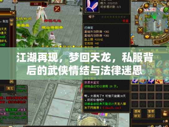 江湖再现，梦回天龙，私服背后的武侠情结与法律迷思