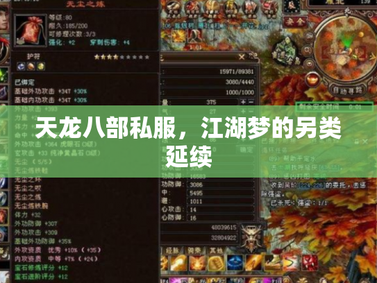 天龙八部私服，江湖梦的另类延续