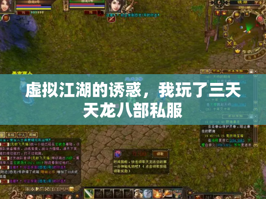 虚拟江湖的诱惑，我玩了三天天龙八部私服