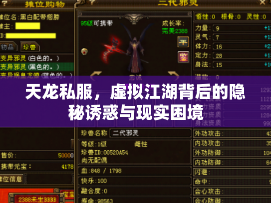 天龙私服，虚拟江湖背后的隐秘诱惑与现实困境