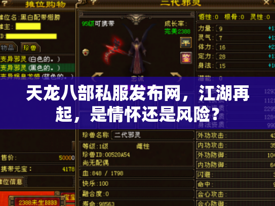天龙八部私服发布网，江湖再起，是情怀还是风险？