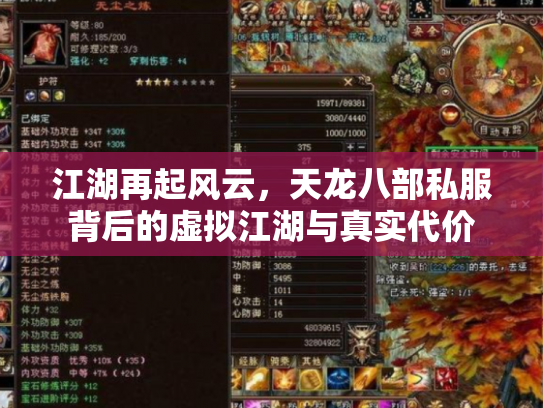 江湖再起风云，天龙八部私服背后的虚拟江湖与真实代价