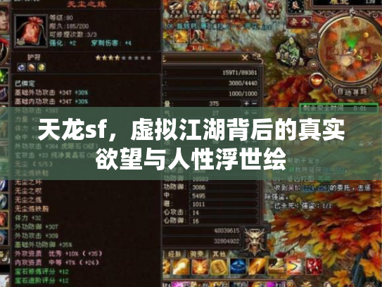 天龙sf，虚拟江湖背后的真实欲望与人性浮世绘