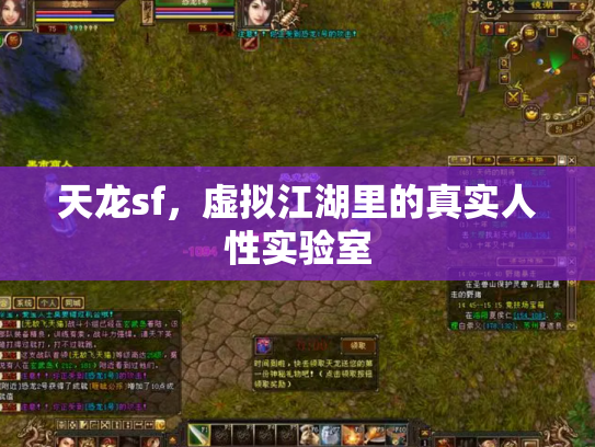 天龙sf,虚拟江湖里的真实人性实验室 天龙sf,虚拟江湖里的真实人性实验室