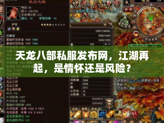 天龙八部私服发布网，江湖再起，是情怀还是风险？