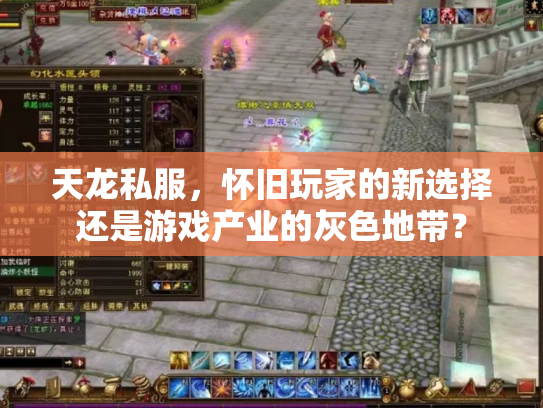天龙私服，怀旧玩家的新选择还是游戏产业的灰色地带？