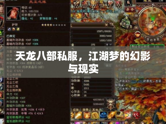 天龙八部私服，江湖梦的幻影与现实