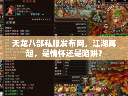 天龙八部私服发布网，江湖再起，是情怀还是陷阱？