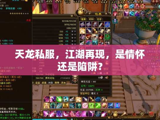 天龙私服，江湖再现，是情怀还是陷阱？