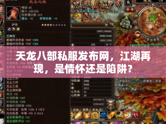天龙八部私服发布网，江湖再现，是情怀还是陷阱？