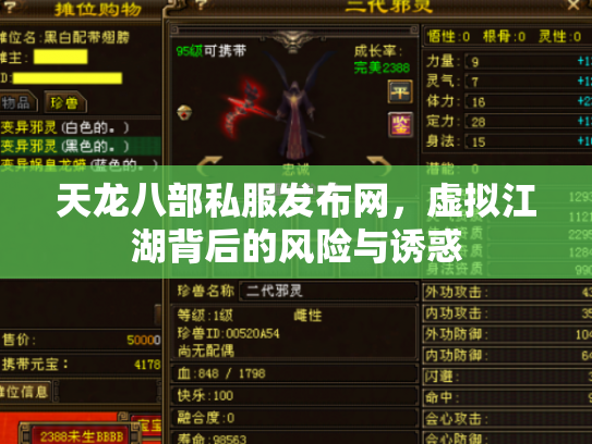 天龙八部私服发布网，虚拟江湖背后的风险与诱惑