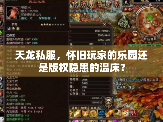 天龙私服，怀旧玩家的乐园还是版权隐患的温床？